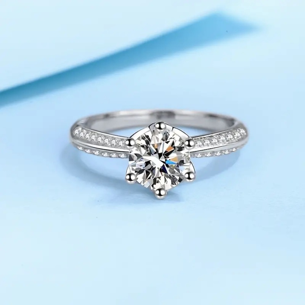 🔥CERTIFIED 3 CT DIAMOND RING LAB CREATED MOISSANITE DIAMOND